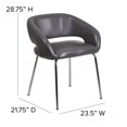 thumbnail image 2 of Fusion Series Contemporary Gray Leather Side Reception Chair, 2 of 9