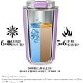 thumbnail image 3 of PrimeCook Shop Insulated Tumblers with Lid, 14 oz Travel Coffee Mug Stainless Steel Vacuum Cup, Leak Proof Reusable Double Walled Coffee Tumbler for Iced and Hot Drinks, Lilac, 3 of 13