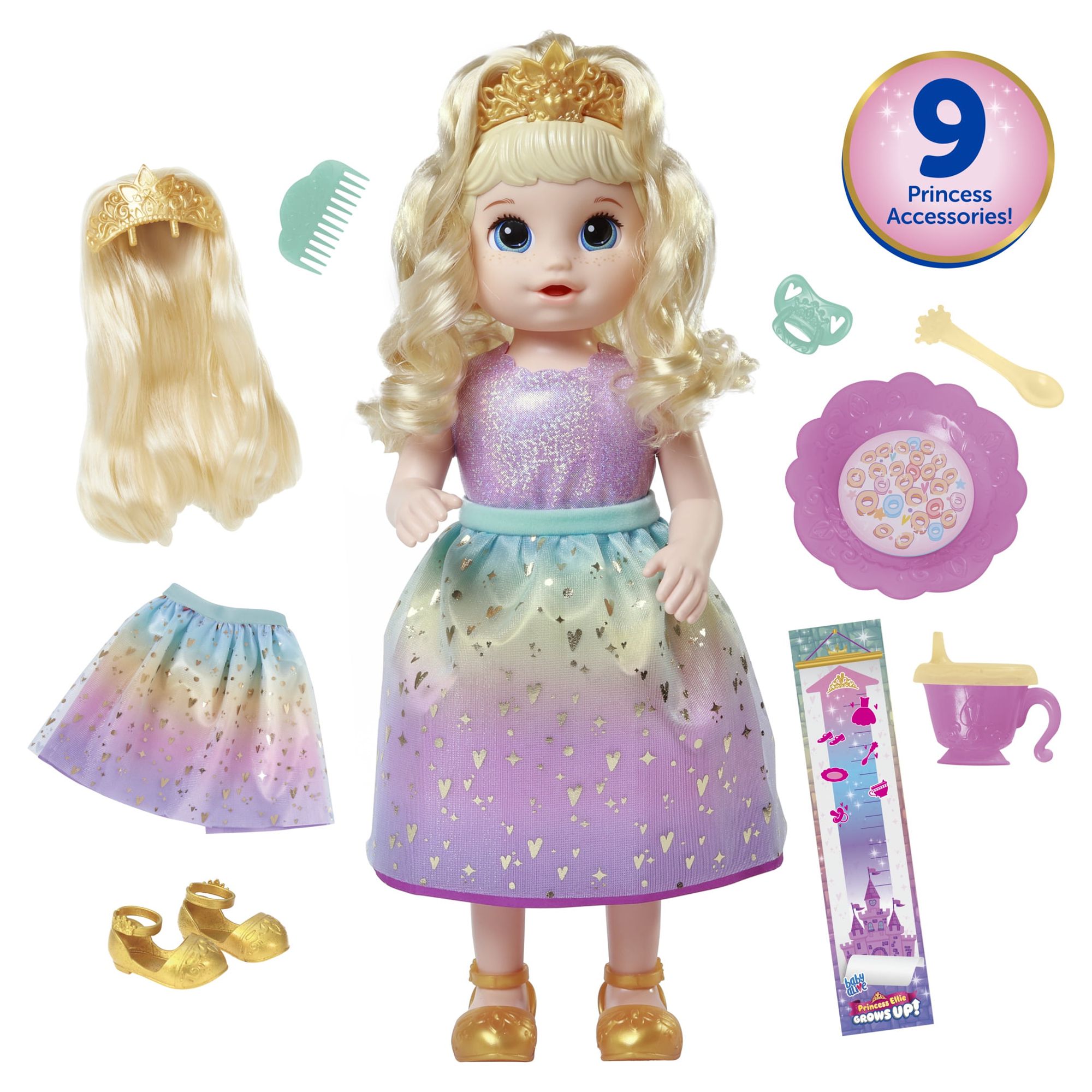Baby Alive: Princess Ellie Grows Up! 15-Inch Doll Blonde Hair, Blue Eyes Kids Toy for Boys and Girls - image 5 of 12