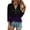Purple, variant on Women's T-Shirts Blouses Quarter Sleeve V Neck Button Front Loose Fit Solid Color Top