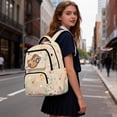 thumbnail image 3 of Yspwyqan Senior Kids Backpack, Music Capybara 17" Large Capacity Laptop Bookbag, Polka Dot 600D Backpack with Front Pocket Adjustable Straps for High School Hiking Camping, 3 of 7