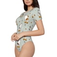 thumbnail image 2 of Lsque Dog Riding Skateboard Women's Crew Neck Short Sleeve Bodysuit Basic T Shirts Tops Onesie Adult Cute Pajama-XX-Large, 2 of 8