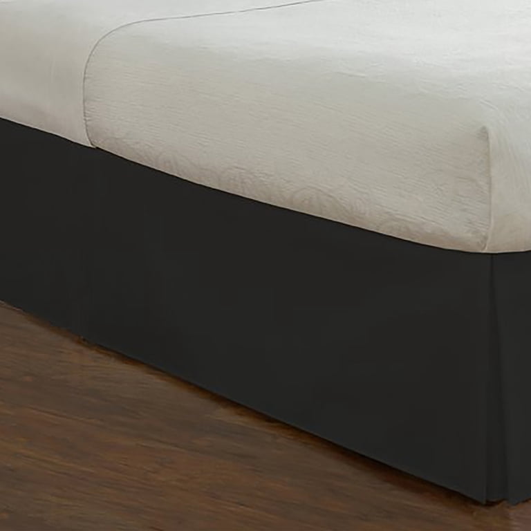 Luxury Hotel 14" Tailored Microfiber Twin Bed Skirt, Black photo 4