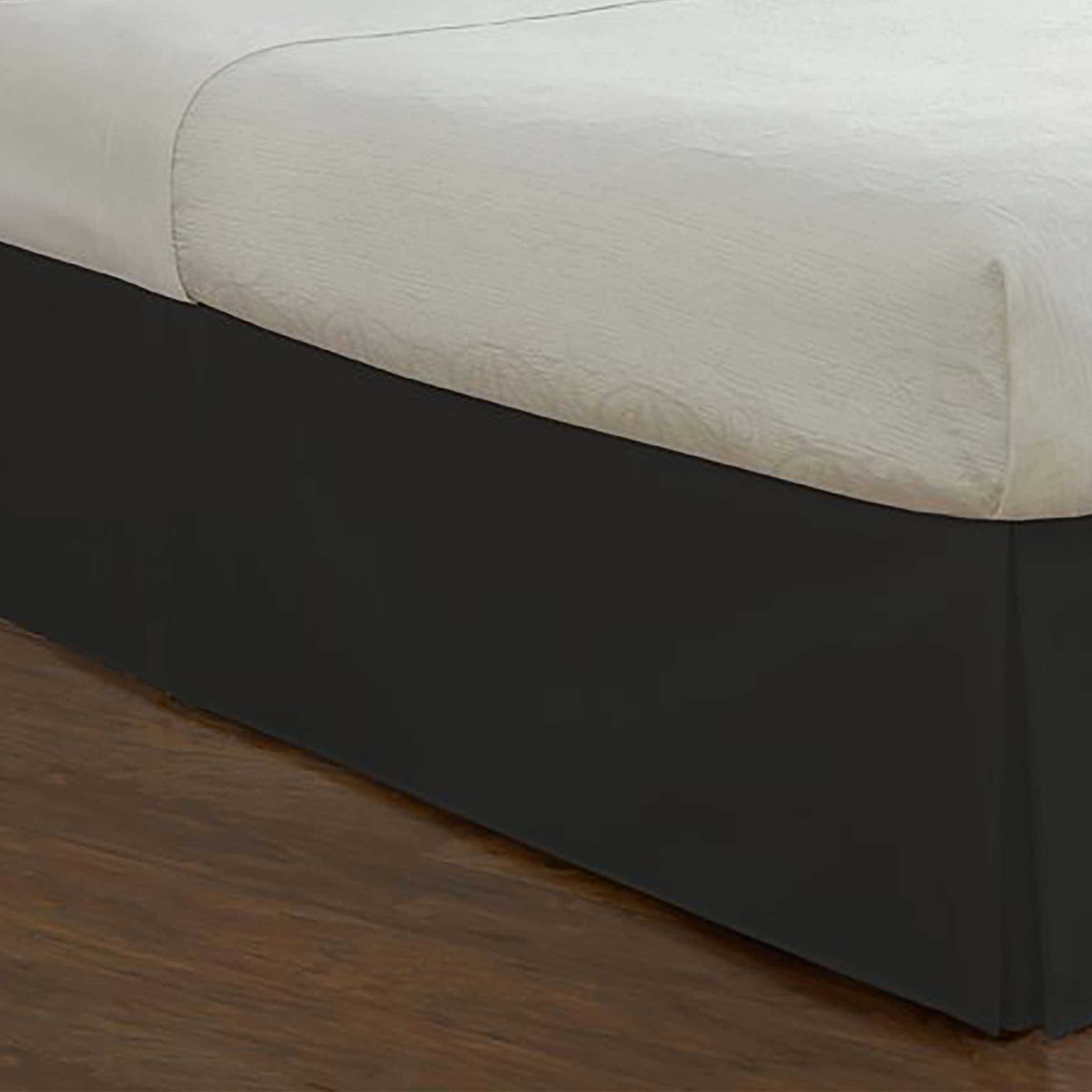 Luxury Hotel Microfiber Tailored Style Bed Skirt with Classic 14 Inch Drop Length, Twin, Black - image 4 of 6