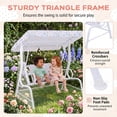 thumbnail image 6 of ELLEGNT Adjustable Canopy Kids Swing – 2-Seater Outdoor Porch Lounge Chair for Patio, White, 6 of 9