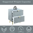 thumbnail image 4 of High Gloss Gray Night Stand with 2 Drawers | Ideal for Bedroom Storage | Metal Legs and MDF | Resolves Storage Limitations, 4 of 5