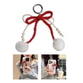 thumbnail image 2 of AOOOWER Fashionable Furry Sphere Bowknot Keychain Simple Faux Pearls Bowknot Pendant Keychain Ornament for Bag Decoration, 2 of 16