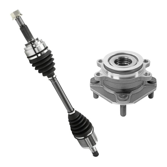 AutoShack Front Left CV Axle Shaft Wheel Hub Bearing Assembly | Replacement for 2007-2012 Nissan Sentra | 2-PC