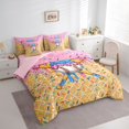 thumbnail image 2 of Castle Fairy Ice Cream Baseball Queen Bedding 7pcs, Ball Gamer Bedding Comforter Set Queen, Pink Blue Yellow,Pink Reversible, 2 of 7