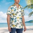 thumbnail image 5 of Goofa Watercolor Leaves Hawaiian Shirt for Men, Unisex Summer Beach Casual Short Sleeve Button Down Shirts,Aloha Tropical Floral print shirt-, 5 of 9