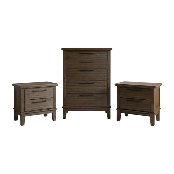 New Classic Furniture Cagney 3-Pc Wood Bedroom Set with Chest in Vintage