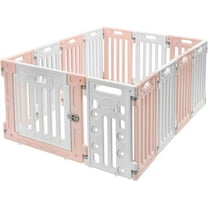 Dog Playpen with Door,25.6in Tall Pet Playpen Puppy Safety Fence 13 Panels Dog Barriers for Home Indoor,Strong Plastic Free Standing Pet Gate