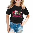 thumbnail image 6 of WUANDIXFA Toddler Boys Girls Christmas Shirt Cotton Soft Short Sleeve Tops Cute Fashion Crewneck Kids Graphic T-Shirts,Black,2-3 Years, 6 of 6
