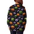 thumbnail image 5 of Garbnen S-5XL Halloween Nurse Jackets for Women Scrub Ghost Pumpkin Spider Web Nurse Uniform Snap Front Fall Womens Tops Workwear with Pocket Green XL, 5 of 5