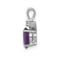 thumbnail image 2 of 14K White Gold Charm Pendant Diamond Round Amethyst Oval Purple 16 mm 6, 2 of 4