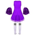 thumbnail image 5 of DPOIS Kids Girls Cheerleading Uniform Costume Cosplay Dance Fancy Dress Purple 5-6, 5 of 6