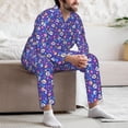 thumbnail image 7 of Balery colorful Skull flower leaf Pattern Pajama Sets for Men Long Sleeve 2 Piece Sleepwear Loungewear Sets Soft PJ's with Pockets Long Sleeve Comfy Pj Sets-XX-Large, 7 of 7