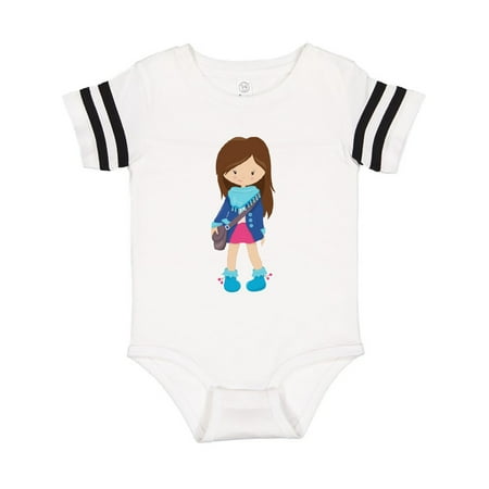 

Inktastic Fashion Girl Brown Hair Blue Jacket Blue Boots Gift Baby Girl Bodysuit