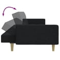 thumbnail image 4 of vidaXL 2-Seater Sofa Bed with Footstool Black Fabric, 4 of 10