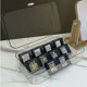 thumbnail image 5 of Caja organizadora de almacenamiento de cosméticos larga con tapa transparente, cajas de presentación de joyas para almacenamiento de cosméticos a prueba de polvo para dormitorio, blanco transpare, 5 of 10