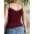 thumbnail image 3 of Byworldtasic Lace Strap Tank Tops for Women No Boundaries Ribbed Cami Undershirts Tank Top, 3 of 4