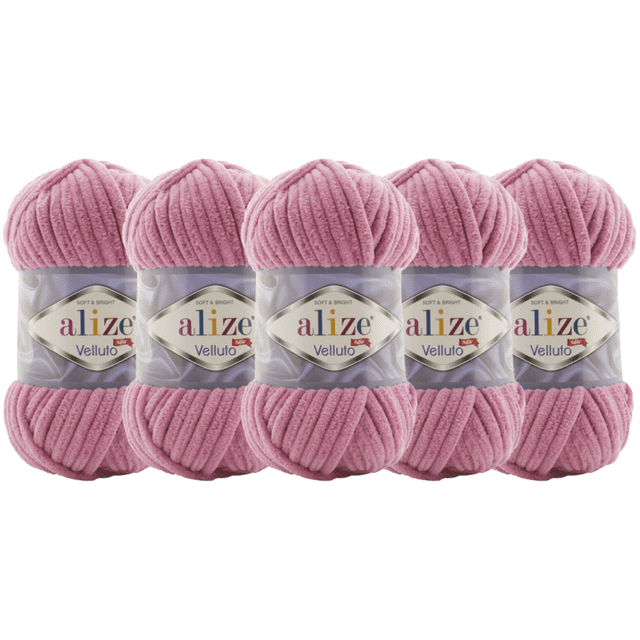 ESTAMBRE VELLUTO ALIZE TIPO CHENILLE CON 5PZAS DE 100GRS C/U MISMO COLOR