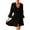 01-Black124, variant on Wxolcjlv Womens Solid Satin Robe Three Quarter Sleeve Ruffle Hem Bathrobe Nightgown