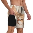 thumbnail image 2 of Kdxio Sleeping Cat In Blanket Print Mens Swim Shorts with Mesh Lining, Breathable and Quick-Drying, Adjustable Waist, Privacy Pocket-Small, 2 of 6