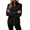 Black, variant on Mengpipi Women's Solid Color Fluffy Fleece Coat Casual Lapel Collar Full Zip Jacket S-2XL