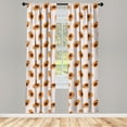 thumbnail image 2 of Ambesonne Pink and Grey 4-Panel Curtains, Papaya Fruit Artwork, 56"x63", Pearl Burnt Sienna, 2 of 4