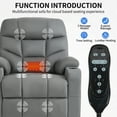 thumbnail image 4 of Power Lift Recliner Chair for Elderly with Removable Cover,Extra Wide Recliner Massage Chair for Big and Tall People with Heated,USB Charge Port,Cup Holders(Grey), 4 of 7