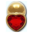 thumbnail image 3 of Shots Ouch! Heart Gem Butt Plug Large Gold/Ruby Red, 3 of 5