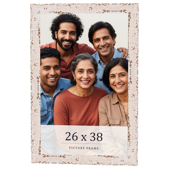 26x38 Frame White Solid Wood Picture Frame Width 1.125 Inches | Interior Frame Depth 0.5 Inches |