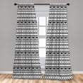 thumbnail image 5 of Ambesonne Tribal Curtains, Borders with Leaf, Pair of 28"x95", Black and White, 5 of 5