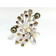 thumbnail image 2 of 6.00ct NATURAL FANCY COLOR YELLOW ORANGE BROWN PINK DIAMOND BROOCH &PEARL, 2 of 12