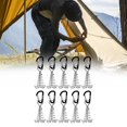 thumbnail image 6 of Colaxi 10 Pieces Deck with Carabiner Clips Camping Tent Nail Board Pegs Windproof Tent Rope Tightener for Outdoor Hiking Black, 6 of 10