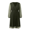 thumbnail image 4 of OSOLU Solid Color 2025 Women Sparkly Sequin Long Dress V-Neck Long Sleeve Glitter Bodycon Party Club Dresses Classic Sundress Flowy Vacation Dress, 4 of 5
