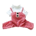 thumbnail image 2 of Guiexla Pet Jumpsuit Button Design Classic Plaid Pattern Pet Overall Comfortable Soft Dog Jumpsuit Pet Supplies, 2 of 7