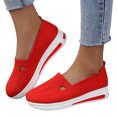 thumbnail image 2 of Vedolay Sneakers for Women Women's Sneakers Cute Slip On Comfort Walking Flats Driving Fashion Shoes,Red 6.5, 2 of 5
