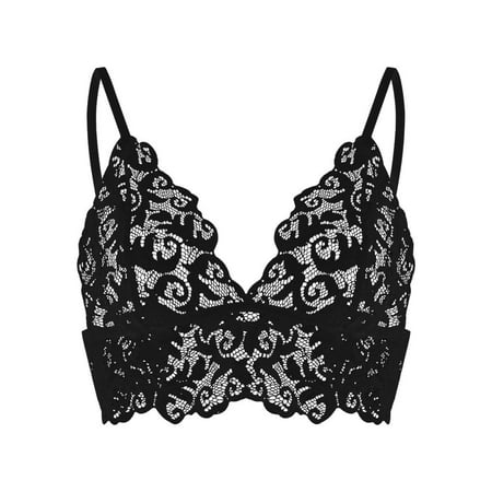 (2-Pack) Puawkoer Women Corset Lace Plus for Women Plus Sizey Flowers Bralette Bralet Bra Thigh High Fishnet Stockings for Women Tank Crop Underwear Seamless Tops fo