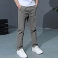 thumbnail image 2 of OGLCCG Boys Pull-On School Uniform Pant Straight Leg Dress Pants with Pockets Solid Color Elastic Waist Flat Front Trousers 3-14 Years, 2 of 6