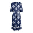 thumbnail image 6 of vigerkar Womens 2025 Summer Casual V Neck Boho Maxi Dress Flowy Aline Bell Sleeve Wrap Tiered Floral Dresses Dark Blue, XXL, 6 of 6
