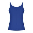 thumbnail image 4 of Women's Tank Tops Ribbed Knit Sleeveless Scoop Neck Slim Top Blue XL, 4 of 5