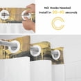 thumbnail image 5 of Gray Yellow No Hook Shower Curtain with Snap in Liner Abstract Modern Retro Polypropylene Pigment Taxture Waterproof Bathroom Shower Curtain with See Through Top Window for Bathtub 72" x 78", 5 of 9