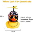 thumbnail image 3 of Adornos de coche de juguete de pato de goma, decoraciones de tablero de coche de pato amarillo, gafas de pato geniales con casco de hélice (tiburón), 3 of 3