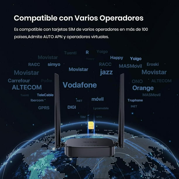 Tenda 4G03 Pro Router 4G LTE Portátil WiFi 300Mbps Puerto LAN