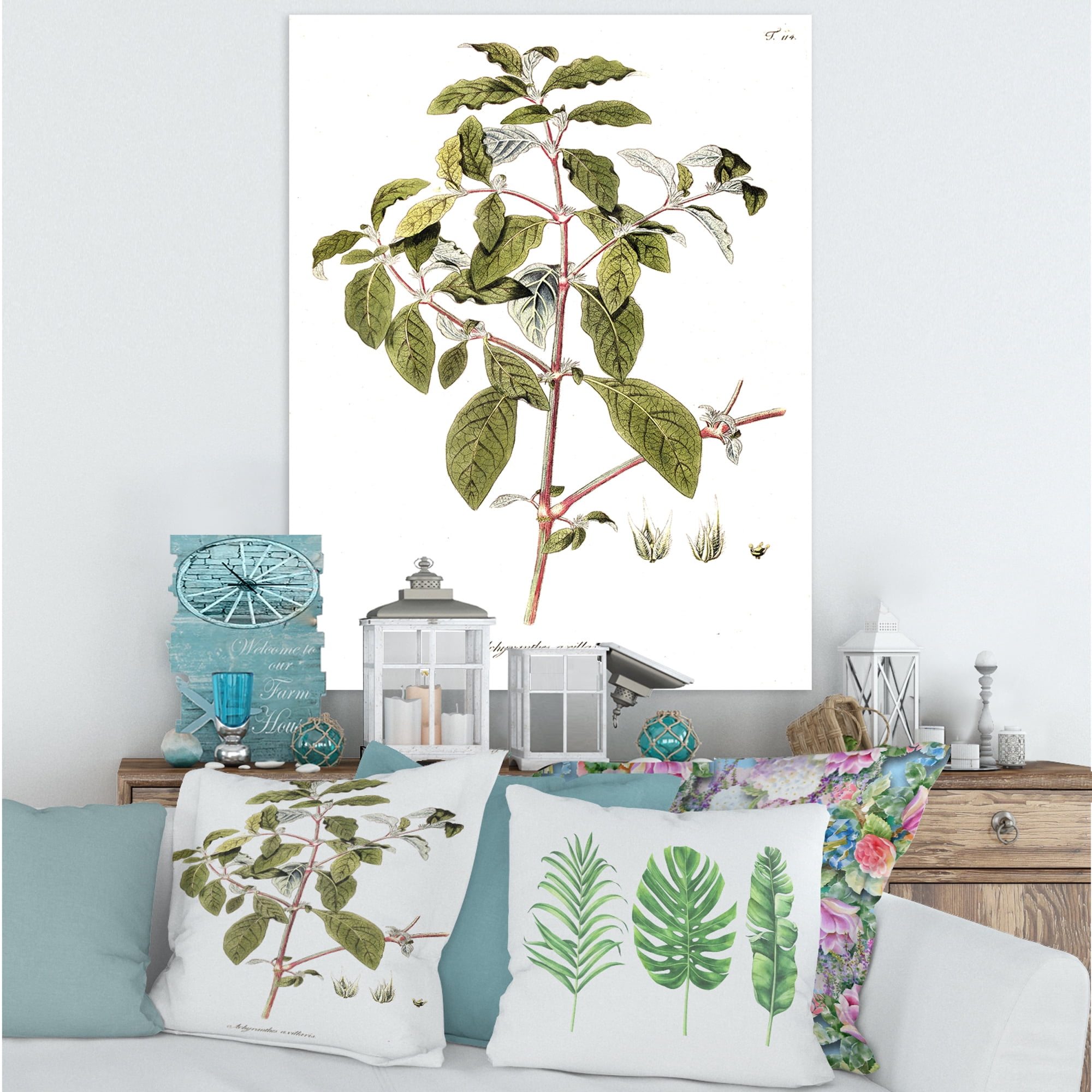 Designart ' Ancient American Flora IV ' Traditional Canvas Wall Art Print