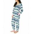 thumbnail image 3 of Munki Munki Ladies' Plush One Piece Pajama, Blue/Pink XL - NEW, 3 of 3