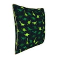 thumbnail image 2 of Haiem Dinosaurs Print Velvet Soft Solid Decorative Square Throw Pillow Covers Set with Elegant Piping Christmas Cushion Case for Sofa Bedroom Car-16"x16", 2 of 8