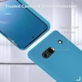 thumbnail image 5 of for Google Pixel 7a Case, Silicone Phone Case with 2 Screen Protector, Soft Anti-Scratch Microfiber Lining, Full Body Shockproof Slim Cover Support Wireless Charging, Blue, 5 of 8